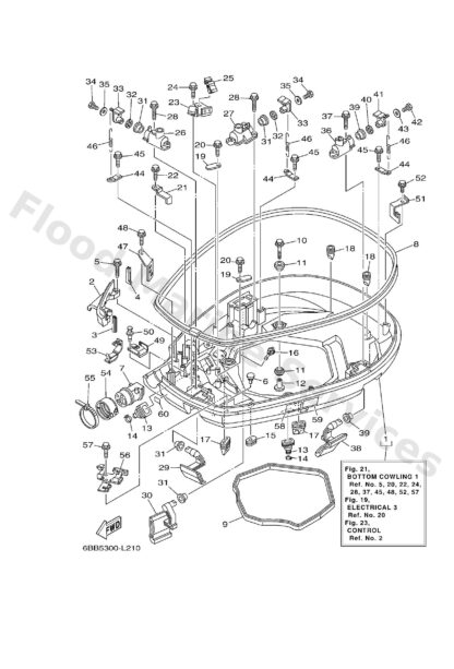 Genuine Yamaha 6BB42710008D - Bottom cowling assy - Supplied by Flood Marine