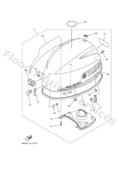 Genuine Yamaha 6BG426760000 - Graphic, side 2 - Supplied by Flood Marine
