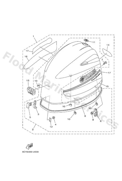 Genuine Yamaha 6BG426772000 - Graphic, front - Supplied by Flood Marine