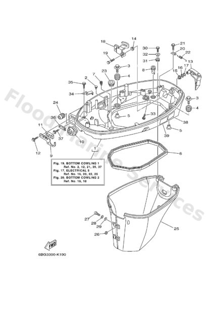 Genuine Yamaha 6BG42710018D - Bottom cowling assy - Supplied by Flood Marine