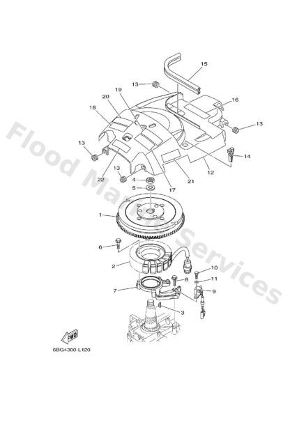 Genuine Yamaha 6BG813370000 - Cover, flywheel with plug - Supplied by Flood Marine