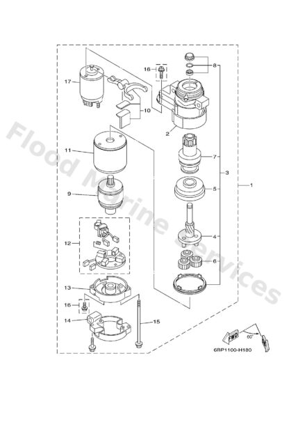 Genuine Yamaha 6BG818910000 - Gear, ring - Supplied by Flood Marine