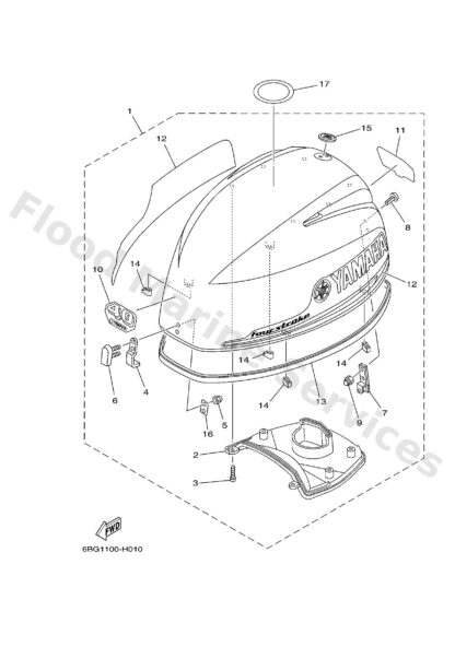 Genuine Yamaha 6BGW00700000 - Graphic set - Supplied by Flood Marine