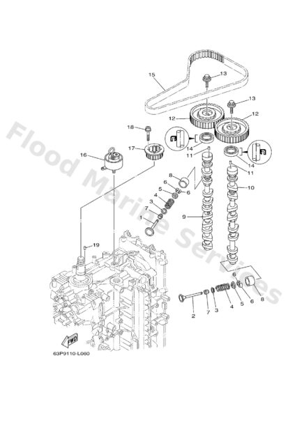 Genuine Yamaha 6BM121210000 - Valve, exhaust - Supplied by Flood Marine