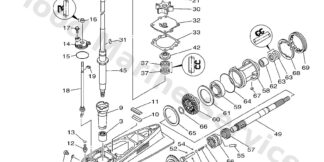Genuine Yamaha 6BM45300128D - Lower unit assy - Supplied by Flood Marine