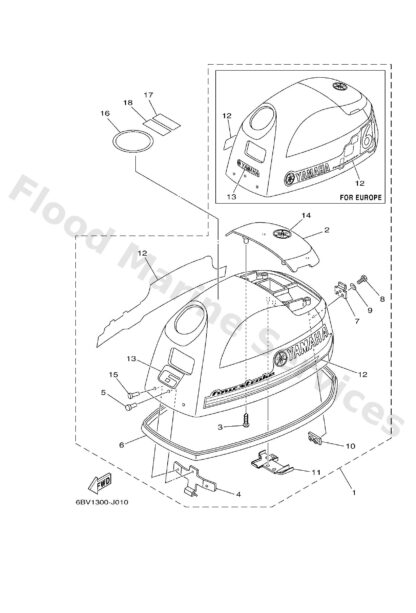 Genuine Yamaha 6BW426770000 - Graphic, front - Supplied by Flood Marine