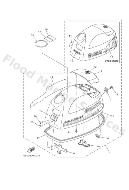 Genuine Yamaha 6BW426771000 - Graphic, front - Supplied by Flood Marine
