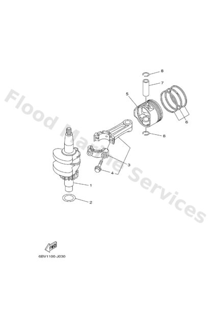Genuine Yamaha 6BX116330000 - Pin, piston - Supplied by Flood Marine