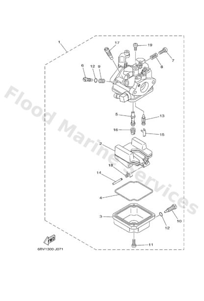 Genuine Yamaha 6BX145460000 - Valve, needle - Supplied by Flood Marine