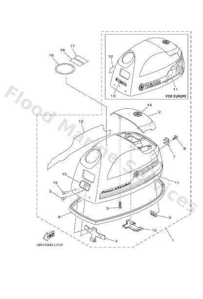 Genuine Yamaha 6BX426760000 - Graphic, side 2 - Supplied by Flood Marine