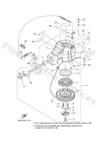 Genuine Yamaha 6BXE34376000 - Mark, caution - Supplied by Flood Marine