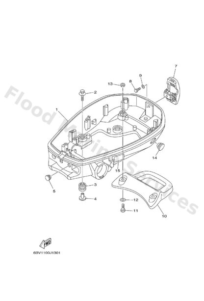 Genuine Yamaha 6BXG2711004D - Cowling, bottom 1 - Supplied by Flood Marine