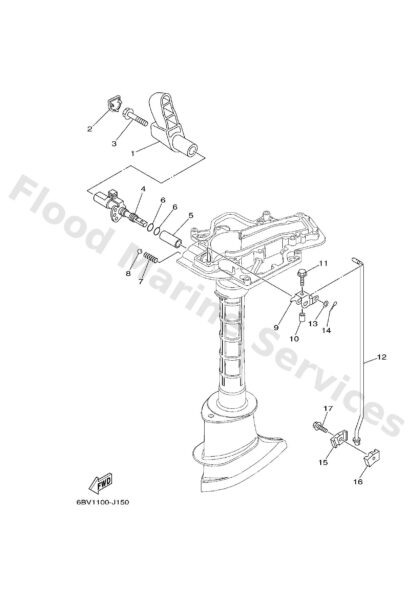 Genuine Yamaha 6BXG41110000 - Handle, gear shift - Supplied by Flood Marine