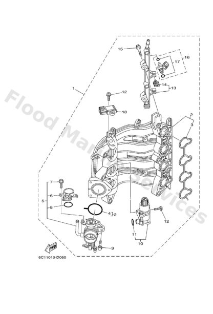 Genuine Yamaha 6C5131050100 - Control valve assy - Supplied by Flood Marine
