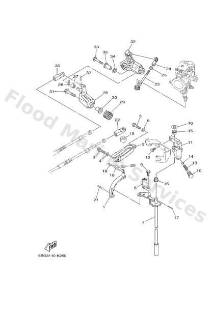 Genuine Yamaha 6C5441200100 - Handle gear shift assy - Supplied by Flood Marine