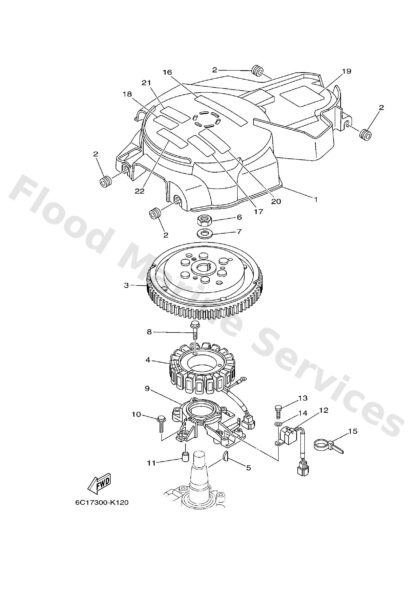 Genuine Yamaha 6C5813370000 - Cover, flywheel - Supplied by Flood Marine