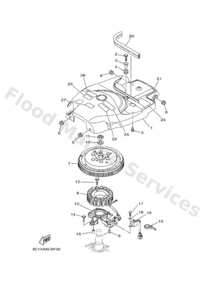 Genuine Yamaha 6C5813371000 - Cover, flywheel - Supplied by Flood Marine