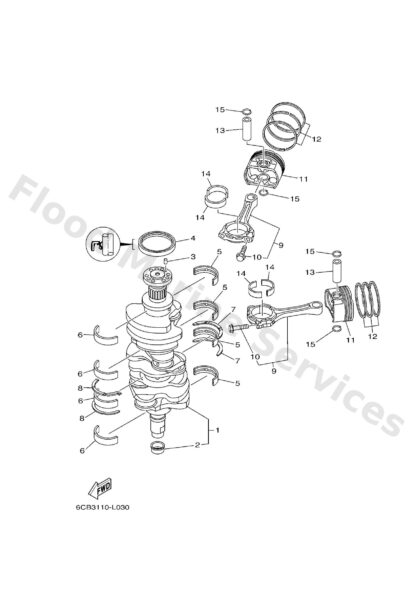 Genuine Yamaha 6CB114270300 - Bearing, thrust 2 - Supplied by Flood Marine