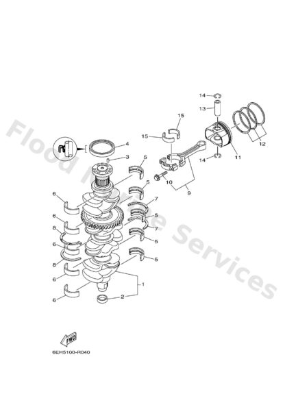 Genuine Yamaha 6CB116561000 - Plane bearing, connecting rod - Supplied by Flood Marine