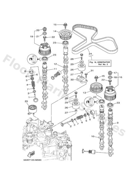 Genuine Yamaha 6CB121210000 - Valve, exhaust - Supplied by Flood Marine