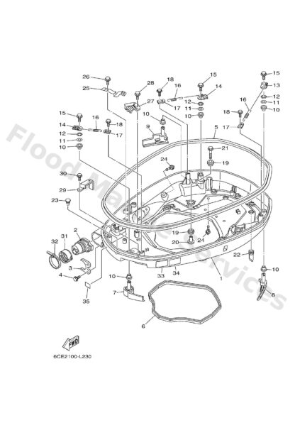 Genuine Yamaha 6CB42711018D - Bottom cowling assy - Supplied by Flood Marine