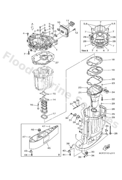 Genuine Yamaha 6CB451130000 - Gasket, upper casing - Supplied by Flood Marine
