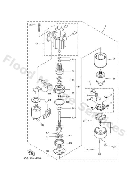 Genuine Yamaha 6CB818070000 - Gear assy, starting motor - Supplied by Flood Marine