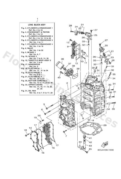 Genuine Yamaha 6CE151001000 - Crankcase & plate set - Supplied by Flood Marine