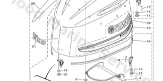 Genuine Yamaha 6CE4261A1000 - Top cowling w/o graphics (blac - Supplied by Flood Marine