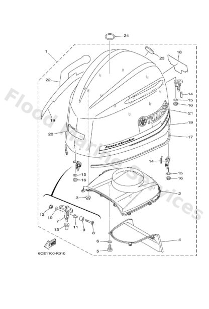 Genuine Yamaha 6CEW00700000 - Graphic set - Supplied by Flood Marine