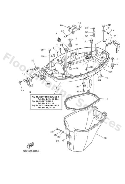 Genuine Yamaha 6CJ42710008D - Bottom cowling assy - Supplied by Flood Marine