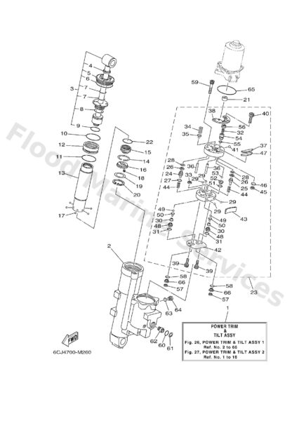 Genuine Yamaha 6CJ43800108D - Power trim & tilt assy - Supplied by Flood Marine