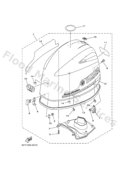 Genuine Yamaha 6CJW00700000 - Graphic set - Supplied by Flood Marine