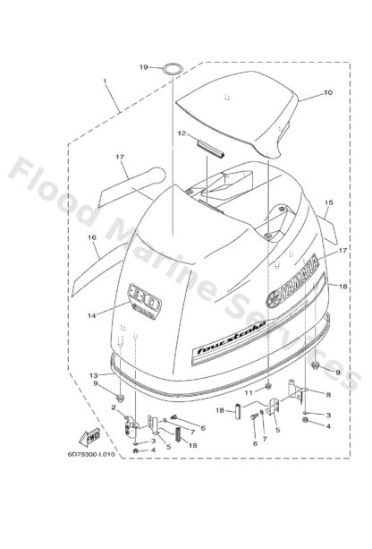 Genuine Yamaha 6D7426102000 - Top cowling assy - Supplied by Flood Marine