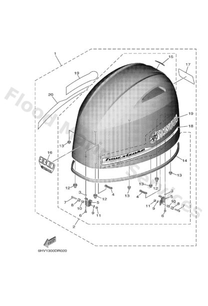 Genuine Yamaha 6D7426782100 - Graphic, rear - Supplied by Flood Marine