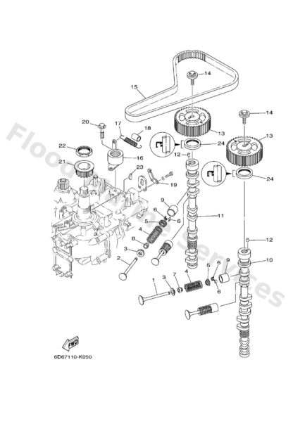 Genuine Yamaha 6D8121211000 - Valve, exhaust - Supplied by Flood Marine