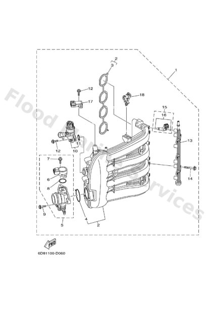 Genuine Yamaha 6D8131050100 - Control valve assy - Supplied by Flood Marine