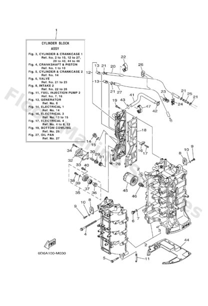 Genuine Yamaha 6D8151000200 - Crankcase assy - Supplied by Flood Marine