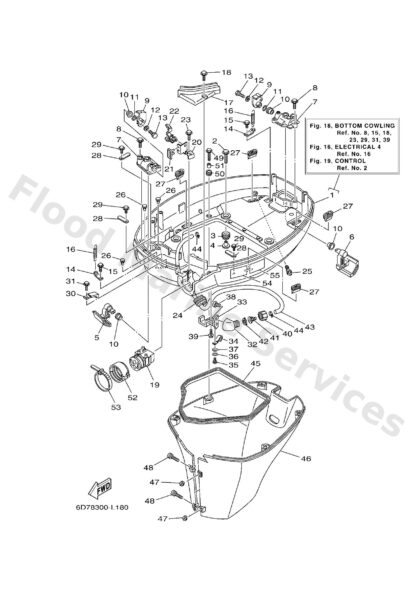 Genuine Yamaha 6D842710008D - Bottom cowling assy - Supplied by Flood Marine