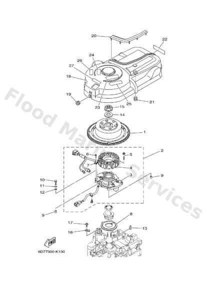 Genuine Yamaha 6D8813370000 - Cover, flywheel - Supplied by Flood Marine