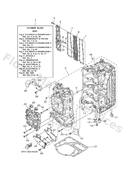 Genuine Yamaha 6DA15109009S - Crankcase assy - Supplied by Flood Marine