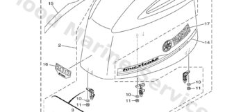 Genuine Yamaha 6DA4261011CE - Top cowling assy - Supplied by Flood Marine