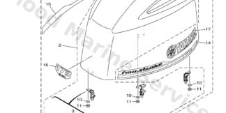 Genuine Yamaha 6DA4261A03CE - Top cowling w/o graphics - Supplied by Flood Marine