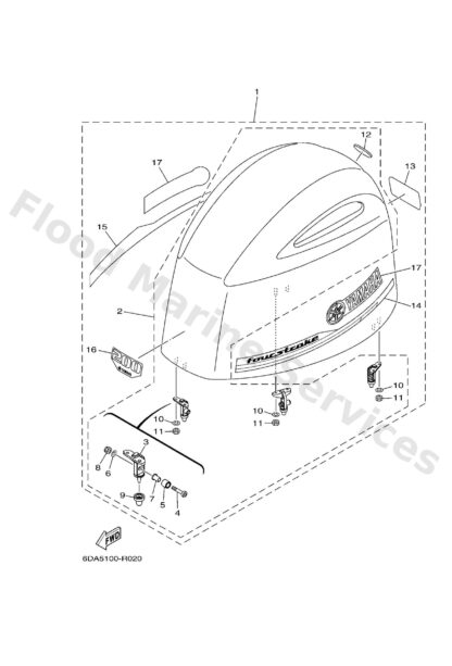 Genuine Yamaha 6DA426781000 - Graphic, rear - Supplied by Flood Marine