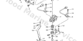 Genuine Yamaha 6DA441200200 - Handle gear shift assy - Supplied by Flood Marine