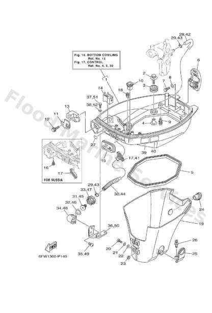 Genuine Yamaha 6DR42710004D - Bottom cowling assy - Supplied by Flood Marine
