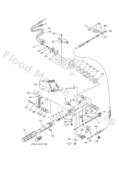 Genuine Yamaha 6DR44111004D - Handle, gear shift - Supplied by Flood Marine