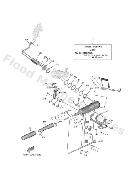 Genuine Yamaha 6DR44111008D - Handle, gear shift - Supplied by Flood Marine
