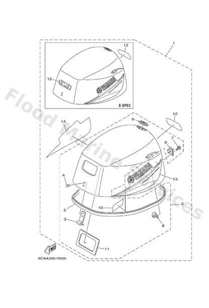 Genuine Yamaha 6EA42677V000 - Graphic, front - Supplied by Flood Marine