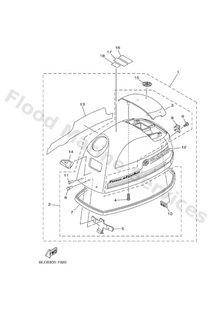 Genuine Yamaha 6EDG26770000 - Graphic, front - Supplied by Flood Marine